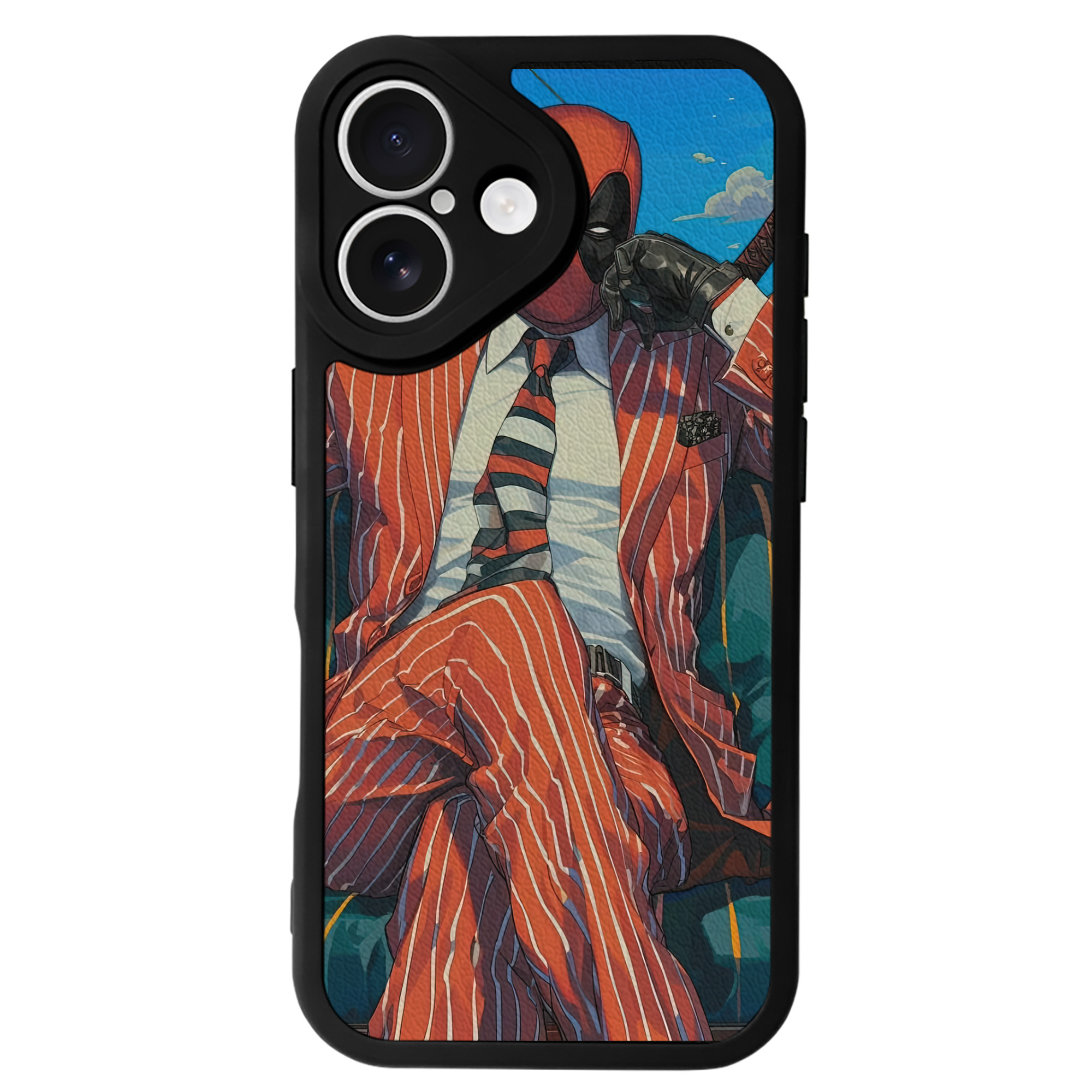 （画像用） Deadpool デッドプール 【iPhone 16シリーズ対応】シリコンスマホケース（レザー調） 材質：シリコン